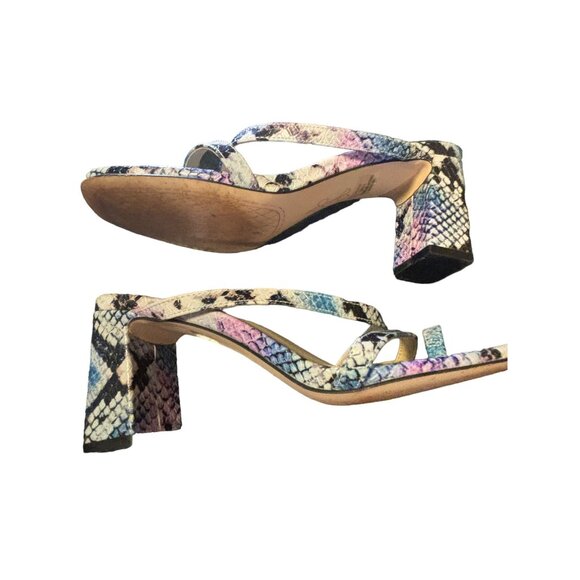 Jessica Simpson Blue Black White Snakeskin Heels Size 6M - Picture 4 of 10